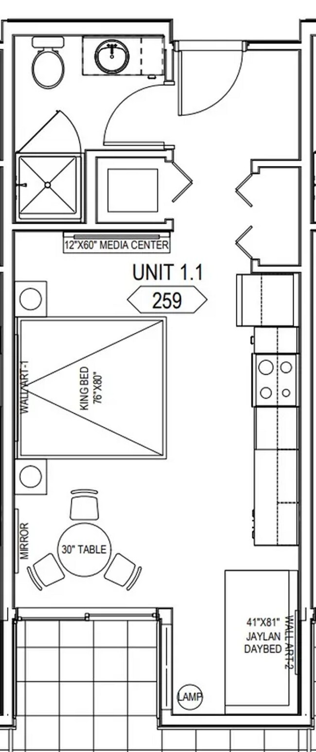 Studio C1 UPlace 351 floor plan